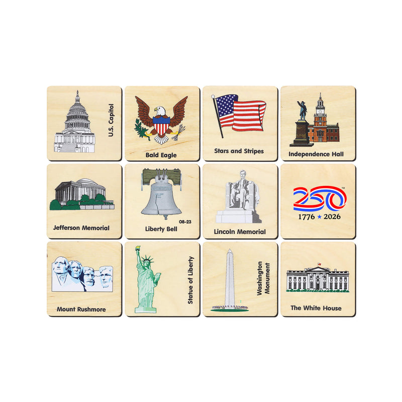 250th American Icons Memory Tiles