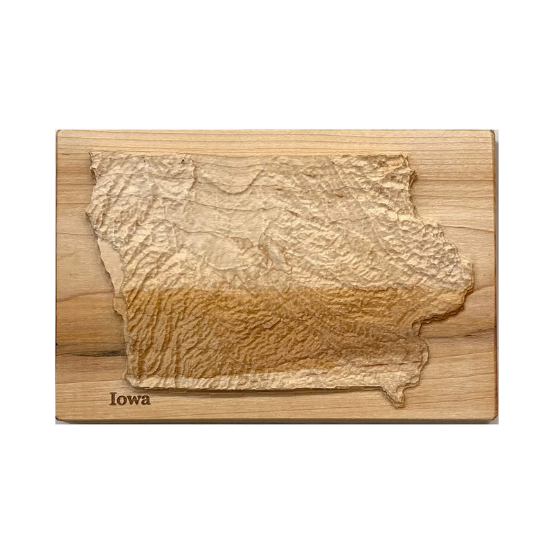 Iowa Topographic 3D Relief State Map | Iowa State Map Gift