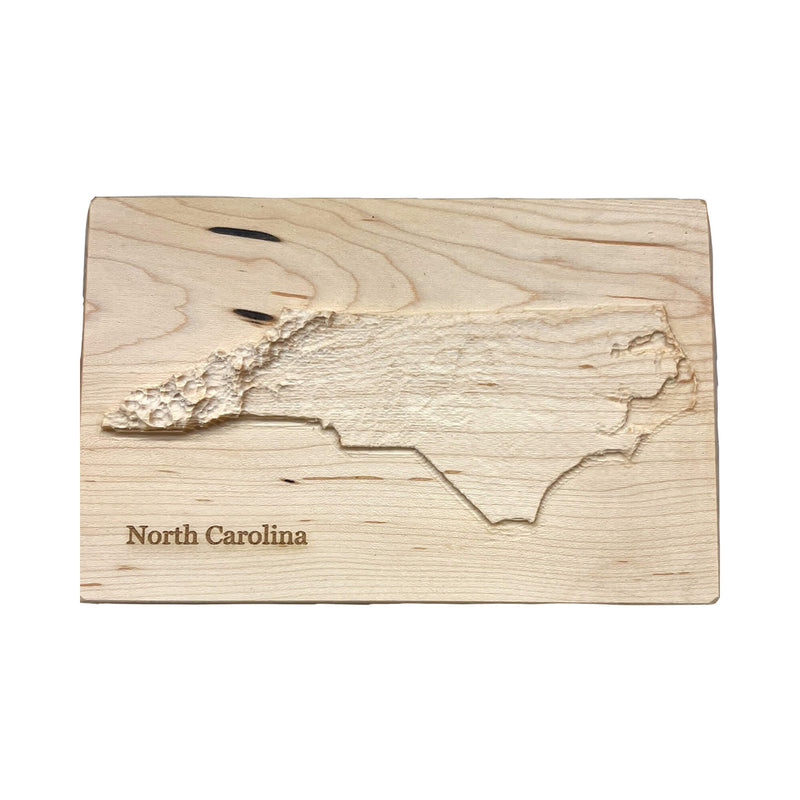 North Carolina Wood Carved Relief Map | North Carolina Gift
