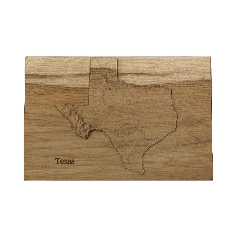 Texas State Wood Carved Relief 3D Topographic Wooden Map | Texas Gift