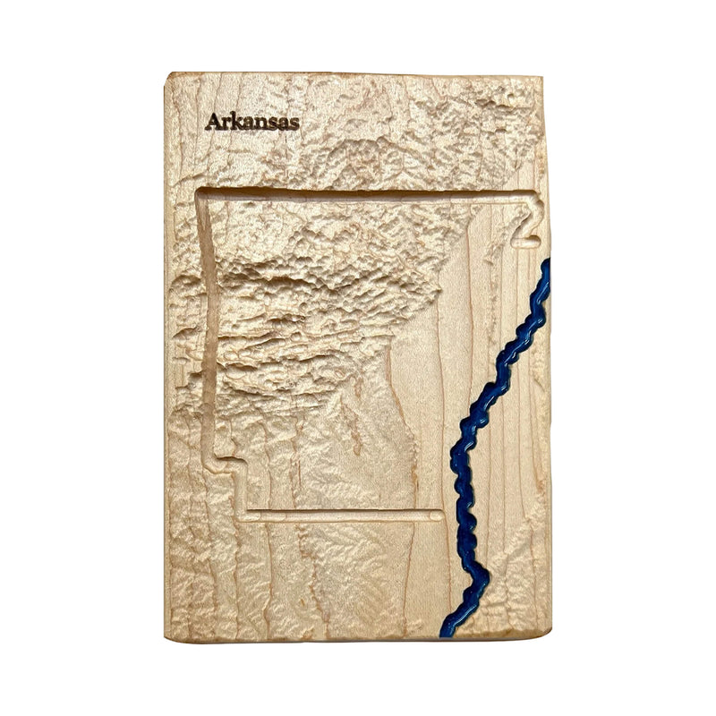 Arkansas Topographic 3D Relief State Map | Arkansas State Map Gift