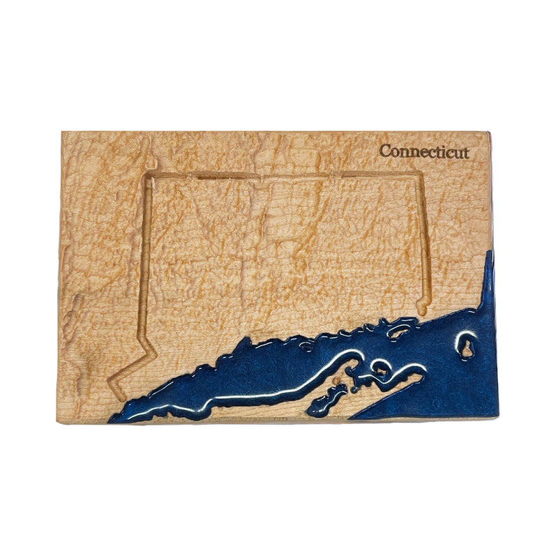 Connecticut 3D Topographic Relief Wood Map | Connecticut Gift
