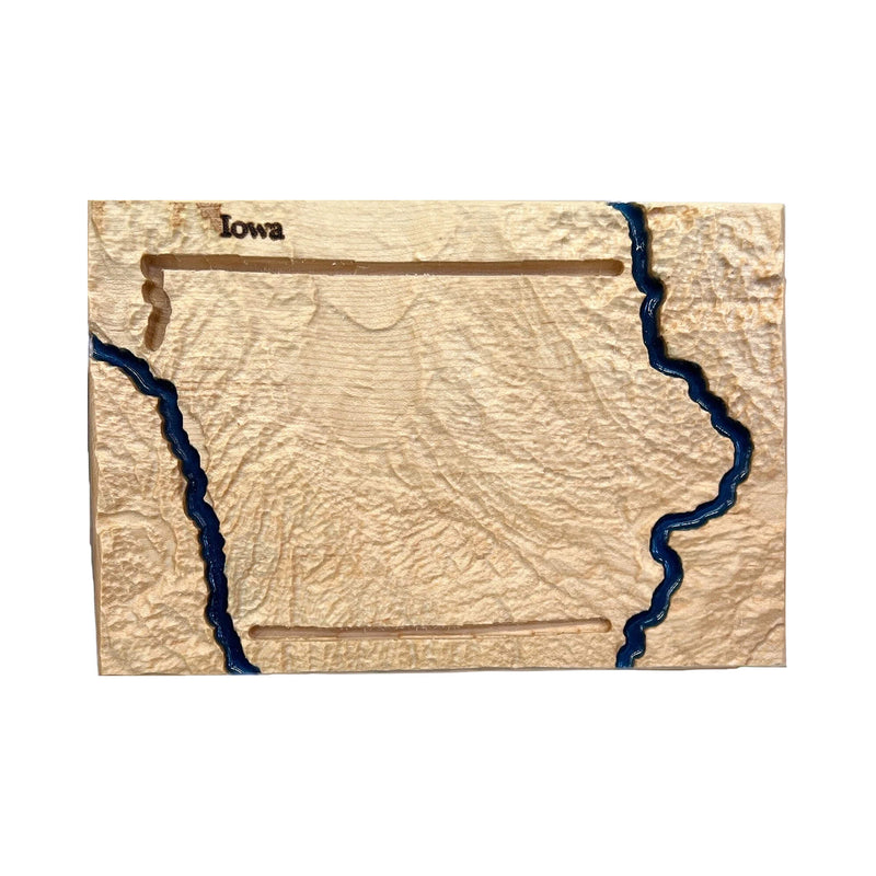 Iowa Topographic 3D Relief State Map | Iowa State Map Gift