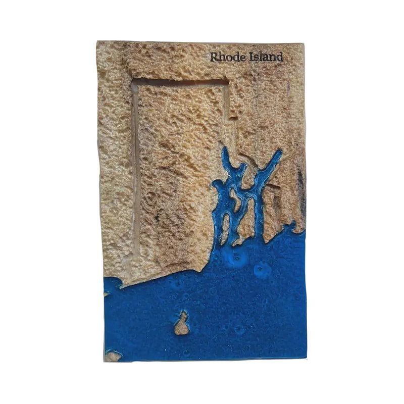 Rhode Island 3D Topographic Wood Carved Relief Map | Rhode Island Gift